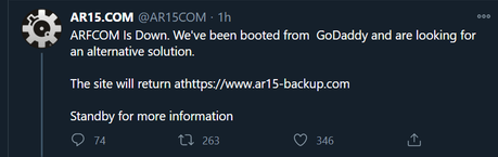 GoDaddy has apparently booted AR15.com.