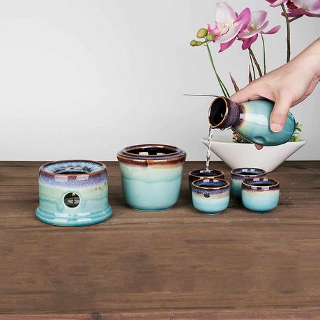 Best Advanced Ceramic Sake Set with Warmer: Japanese Style Ceramic Sake Serving Gift Set with Warmer