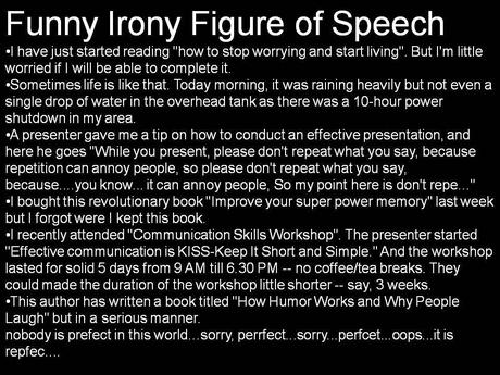 Funny Irony Figure of Speech Examples