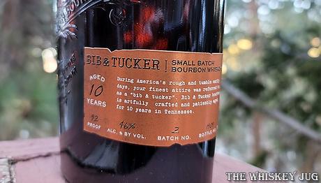 Bib and Tucker Bourbon 10 Years Label
