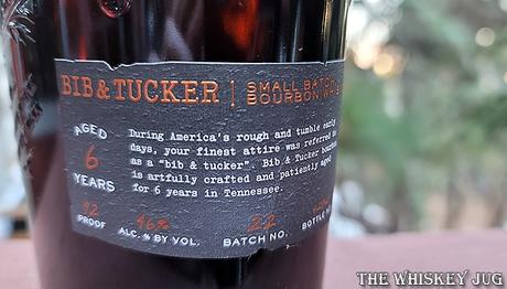 Bib and Tucker Bourbon 6 Years Label