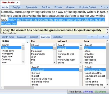 The Best Black Hat SEO Tools for 2021 Sentence Spinner Feature from Thebestspinner