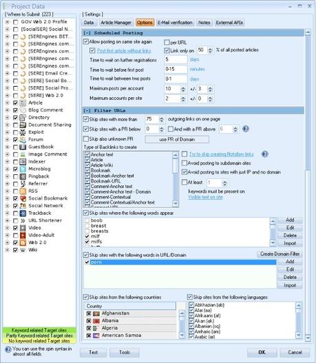 The Best Black Hat SEO Tools for 2021 GSA Search Engine Ranker Project Filters