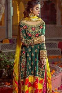 Pakistani Wedding Wear – Maroon Shirt Banarsi Gharara