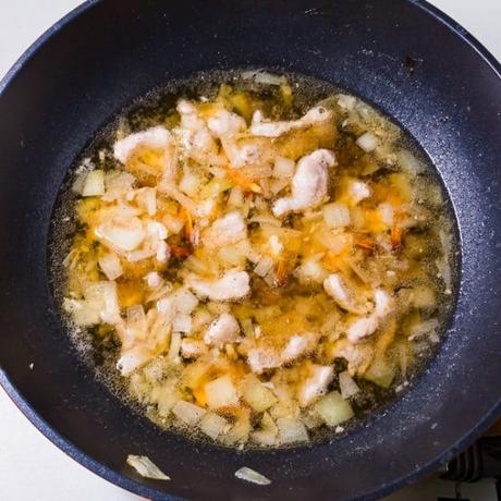 Pancit Canton with chicken stock