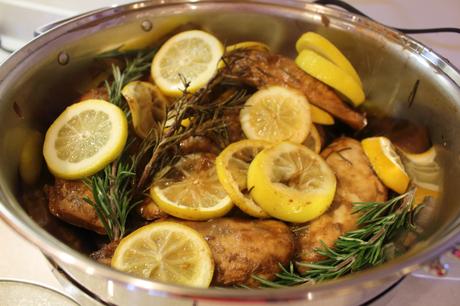 Roasted Lemon Rosemary Balsamic Chicken with a Pan Sauce