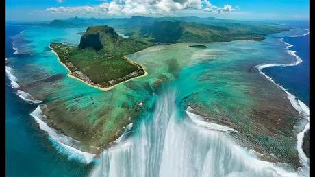 waterfall underwater