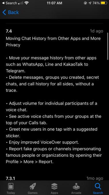 Telegram now lets you import your WhatsApp chat history