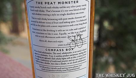 The Peat Monster Back Label