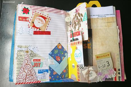Re-purposing used Christmas tags, ribbons and wrapping paper in Junk Journals