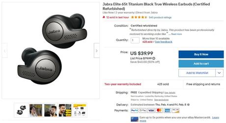 Get the Jabra Elite 65t earbuds for as low as $39.99