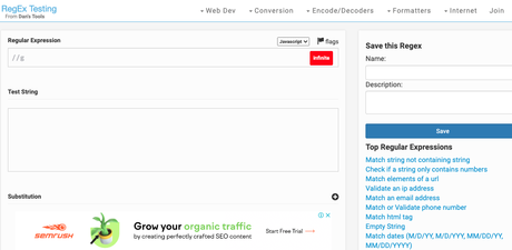 Regex tester