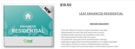 Leaf Proxies Residential Proxy Plans