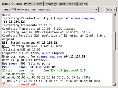 Nmap- free port scanning software