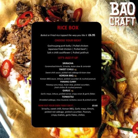 Bao craft menu Glasgow 
