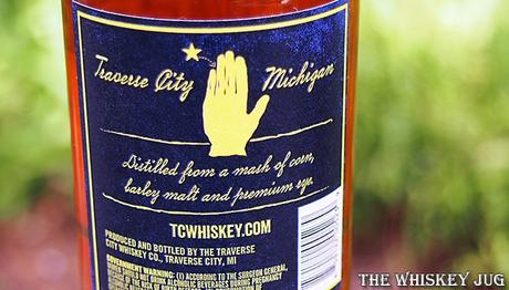 Traverse City Bourbon Back Label