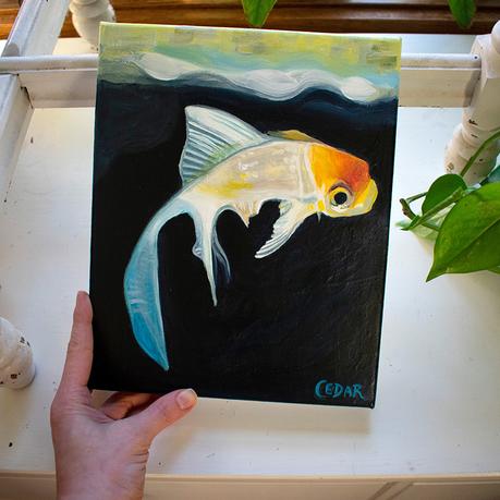 A little painting of a fish named Sol