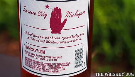 Traverse City American Cherry Whiskey Back Label