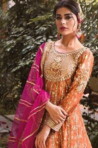 Fawn Anarkali Frock – Ferozi Lehenga