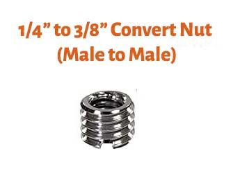 1by4 inch to 3by8 inch Convert Nut Male to Male