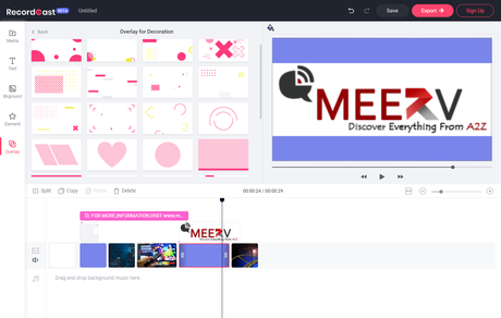 Supplement for RecordCast video editor