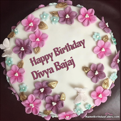 The Name Divya Bajaj Is Generated On Happy Birthday Cake Pictures With Name Happy Birthday Cake Pictures Birthday Cake With Photo Happy Birthday Cake Images