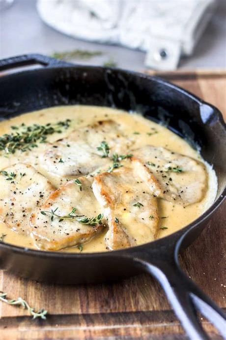 Boneless pork chops are drenched in a tasty peanut sauce in one of our favorite easy recipes.submitted by: Thin Pork Chops Skillet with Creamy Honey Mustard Sauce ...
