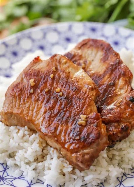 Grill the pork chops over direct medium heat, with the lid closed, until nicely browned on the outside with just a trace of pink on the inside, about 8 minutes. Easy Teriyaki Pork Chops recipe | Lil' Luna