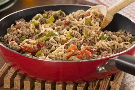 Break the ground beef into chunks, then add it to the bowl. Beef with Noodles: Diabetic Dinner Recipe ...