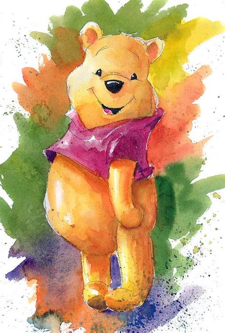 50 cm h x 40 cm w. Winnie The Pooh Painting by Andrew Fling