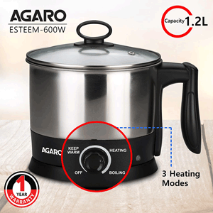 AGARO Esteem Multi Kettle 600-Watt, 1.2 Liter