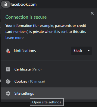 site settings site settings