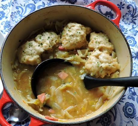 Winter Vegetable Soup with Cheese Dumplings