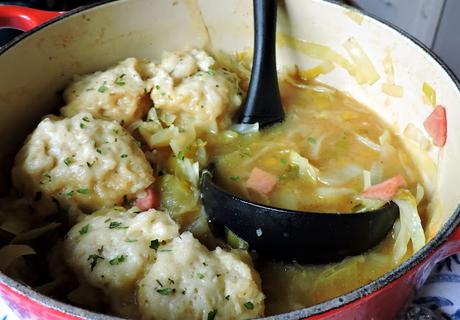 Winter Vegetable Soup with Cheese Dumplings