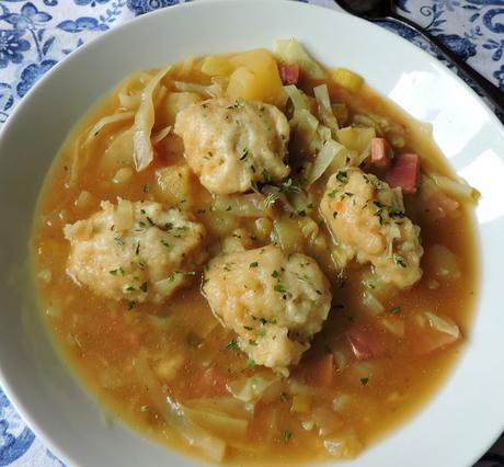 Winter Vegetable Soup with Cheese Dumplings