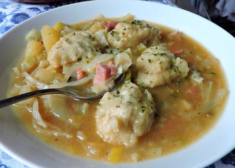 Winter Vegetable Soup with Cheese Dumplings