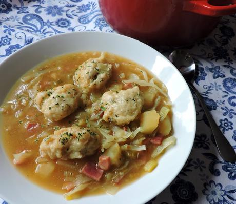 Winter Vegetable Soup with Cheese Dumplings