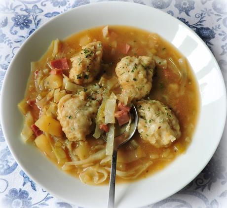 Winter Vegetable Soup with Cheese Dumplings