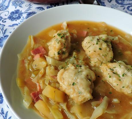 Winter Vegetable Soup with Cheese Dumplings