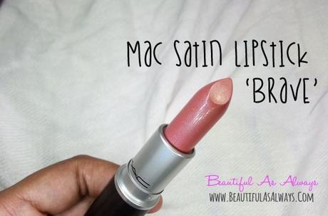 MAC Brave Lipstick Review , Swatch : MAC Satin Lipstick BRAVE