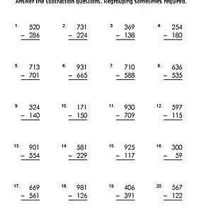 3 Digit Subtraction Regrouping Worksheet Pdf - Free 3.NBT.2 Spring Themed 3 Digit Subtraction With ... / Each worksheet has 20 problems practicing the concept of regrouping (borrowing). You can do the exercises online or download the worksheet as pdf. Subtraction Worksheets To 10