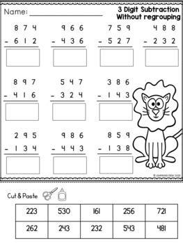 Each worksheet has 20 problems practicing the concept of regrouping (borrowing). 3 Digit Subtraction Without... by Learning Desk | Teachers ...