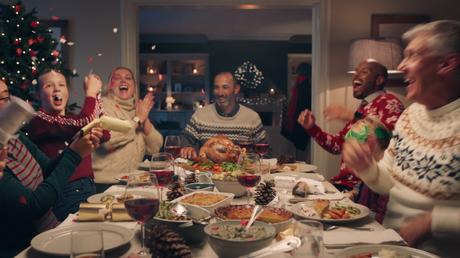 Happy Family Christmas Dinner Party Stock Footage Video ...