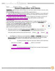 Simulate ionic bonds between a variety of metals and nonmetals. Ionic Gizmo - Name Austin Shaw Date Student Exploration ...