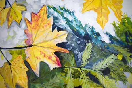 Huge Painting of Redwood Forest: Emerging Autumn