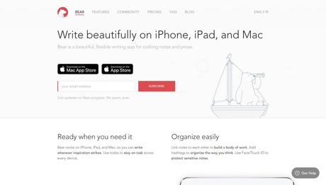 Bear- best evernote alternatives