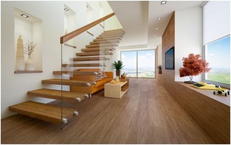 Wooden Framed Handrail Style for Glass Railing