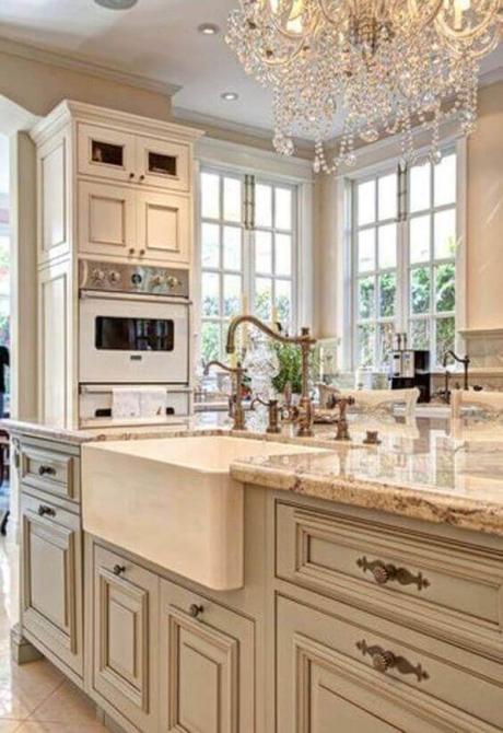 French Country Decor Luxurious White Kitchen - Harptimes.com