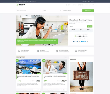 Kupon theme deals template - green colour