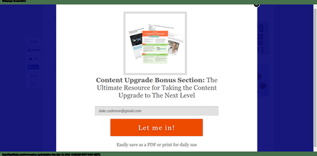 content upgrade popup